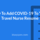 How to Add COVID-19 to Travel Nurse Resume - Cover